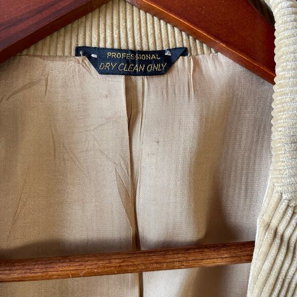 Vintage Levi Strauss Tan Khaki Two Button Corduroy Blazer Jacket Elbow Patch 44R - Picture 8 of 9